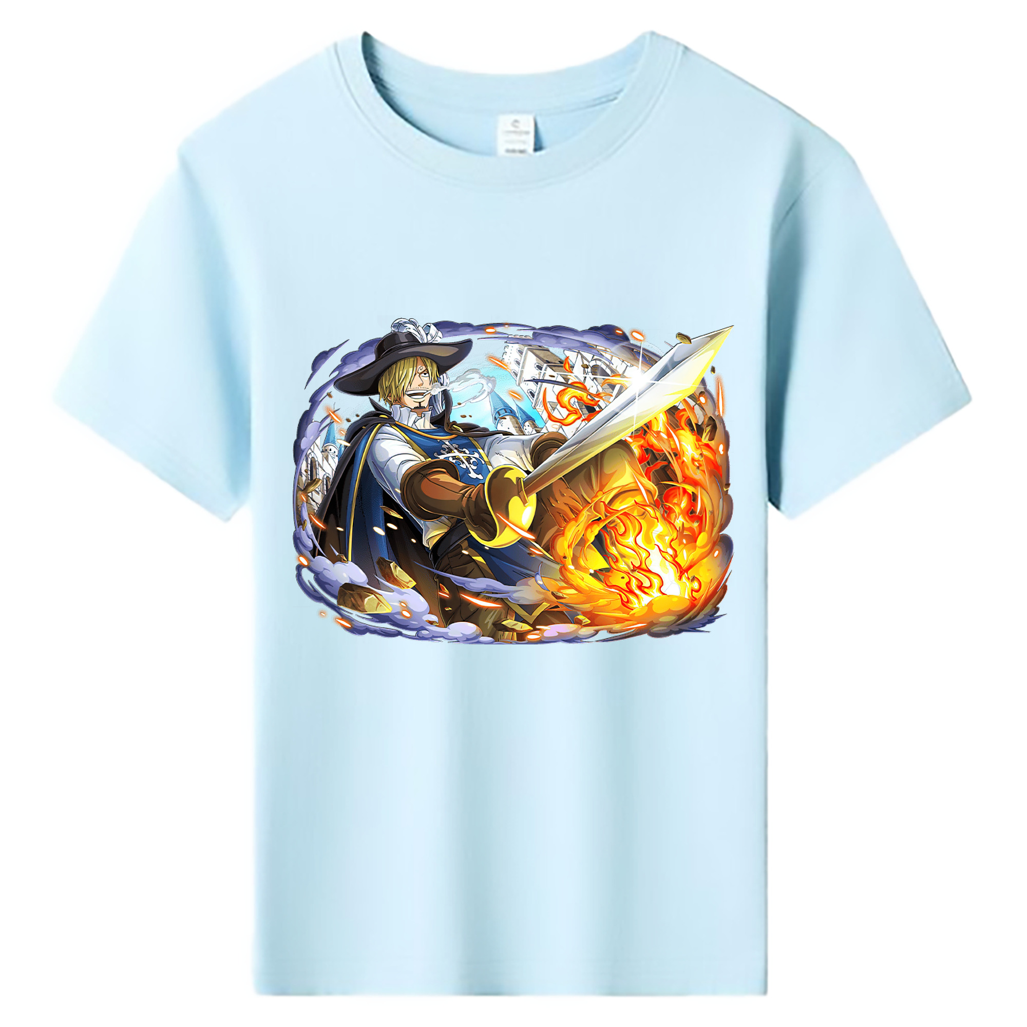 （画像用） ワンピース サンジ ONE PIECE Sanji 綿100％キッズTシャツ（フロントプリント）